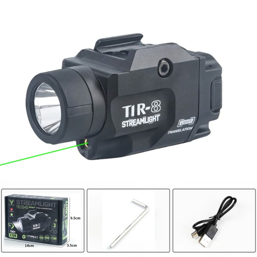 Timing Light Gun - 800루멘 권총 전술 LED 손전등(빨간색/녹색 도트