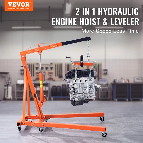 VEVOR 유압 엔진 호이스트 레버 포함, 2톤/440 - Engine Hoist Crane 리뷰 및 가격