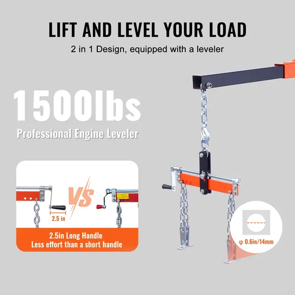 VEVOR 유압 엔진 호이스트 레버 포함, 2톤/440 - Engine Hoist Crane 리뷰 및 가격